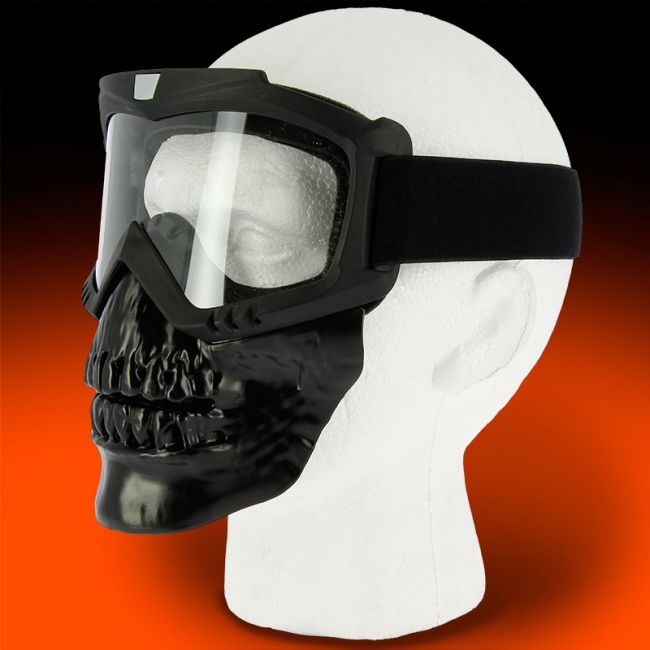 V3 Full Face Black Skull Mask Main Image