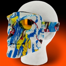 V3 Full Face Graffiti Skull Mask - White Graffiti	