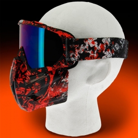 V3 Full Face Black Graffiti Mask Side View