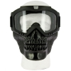V3 Full Face Black Skull Mask Front View